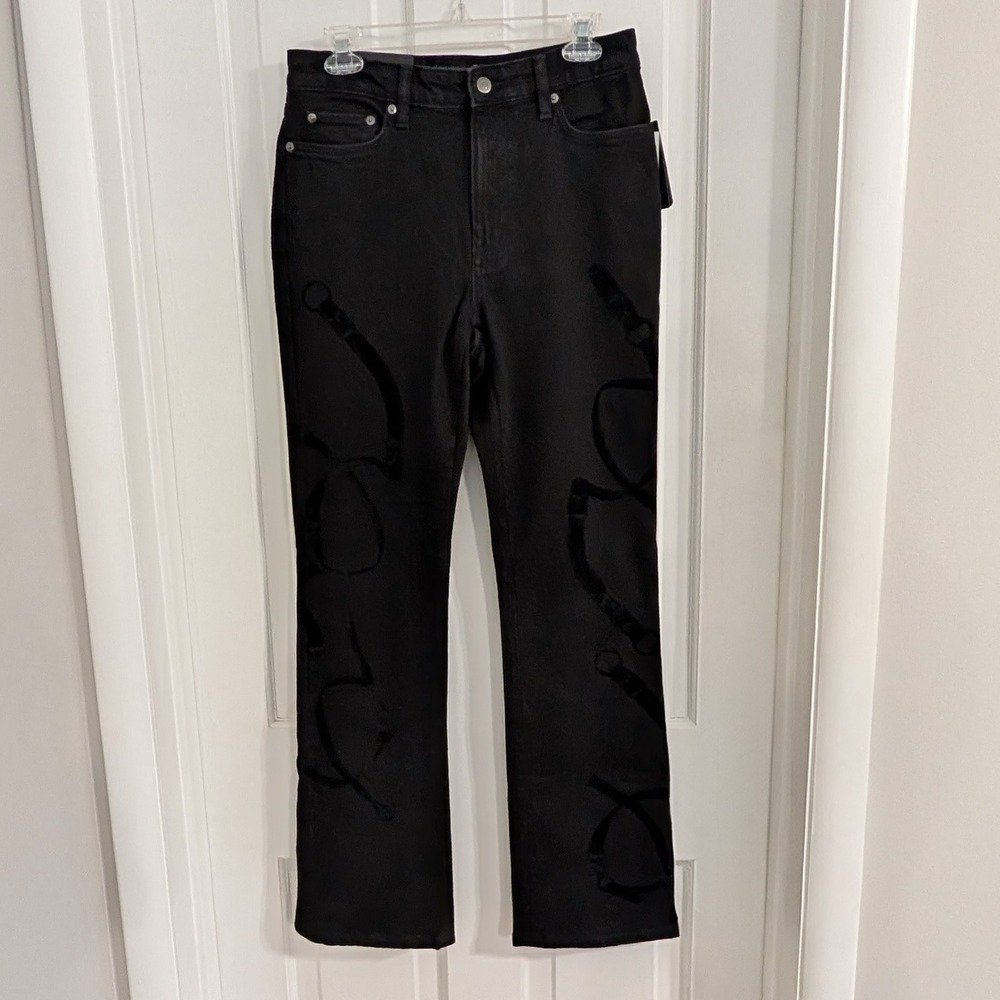 Lauren Ralph Lauren Womens High Rise Jeans Velvet Bridle Print Equestrian SIZE 6